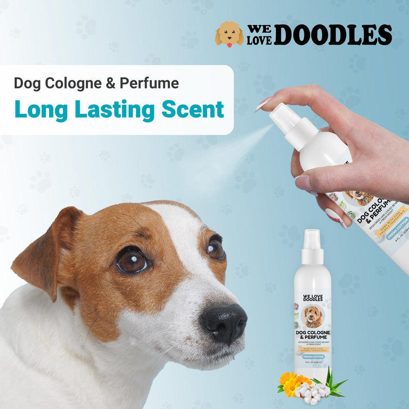 We Love Doodles Dog Cologne & Perfume, (Lavender and Fresh Cotton) Bundle - Deodorizing, Organic, Made In USA - Long Lasting After Bath Deodorant - Freshener For Smelly Dogs - Odor Eliminator Spray - PawsPlanet Australia