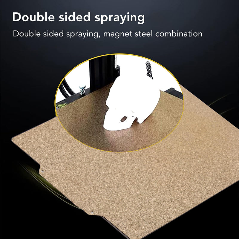 Spring Steel Magnetic Build Plate 200 x 200mm, Double Sided PEI Coated Flexible Bed, Stainless Steel Flex Plate with Adhesive Magnetic Base for 3D Printer