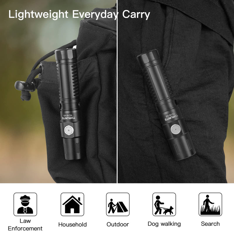 ThruNite TC15 V3 2403 High Lumen Flashlight, USB C Rechargeable LED Handheld Flashlights, Ultra-Bright XHP 35.2 LED, Indoor/Outdoor (Camping, Security and Emergency Use) Cool White - Black CW TC15 V3 Black CW