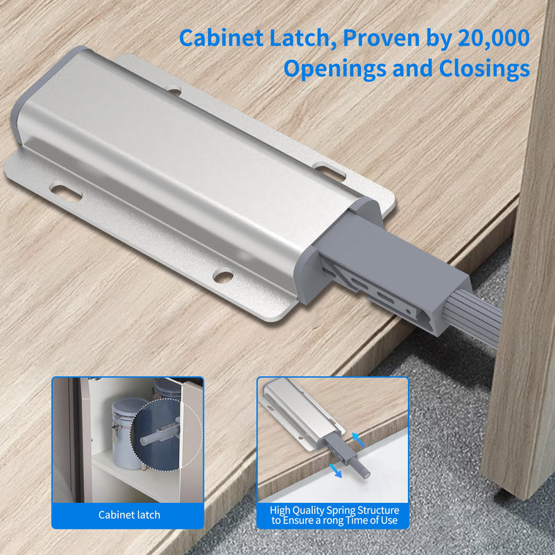 9 Pcs Magnetic Push Latch Catch for Cabinet Door, Push to Open Door Latch, Heavy Duty Cabinet Magnetic Catch for Cabinet Drawer Door Press Out Closure Cabinet Hardware 9 Pcs Single Magnetic Push Latch