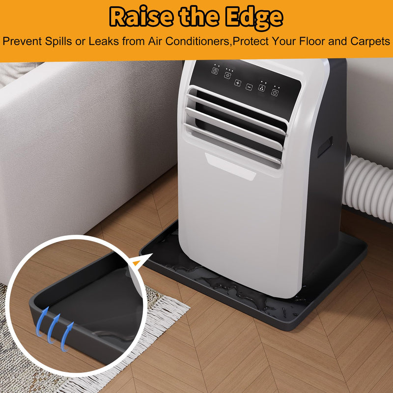 LBG Products Portable Air Conditioner Drip Tray Condensate Drip Pans for 5000-14000 BTU Portable AC Units,Portable AC Drip Pan Catch & Prevent Spills or Leaks from Air Conditioners (Black)