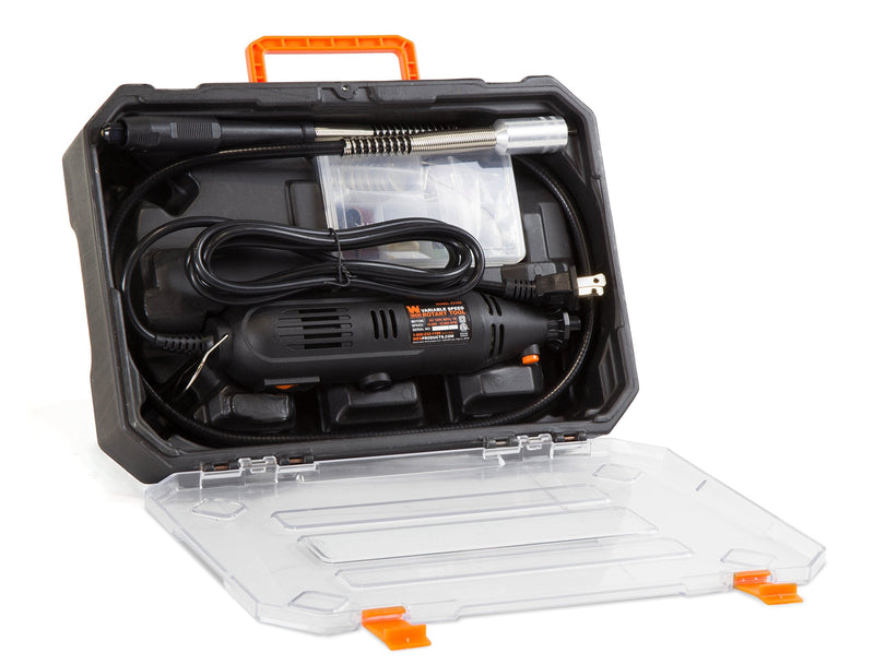 WEN 23103 1-Amp Variable Speed Rotary Tool with 100+ Accessories, Carrying Case and Flex Shaft With Case and Flex Shaft