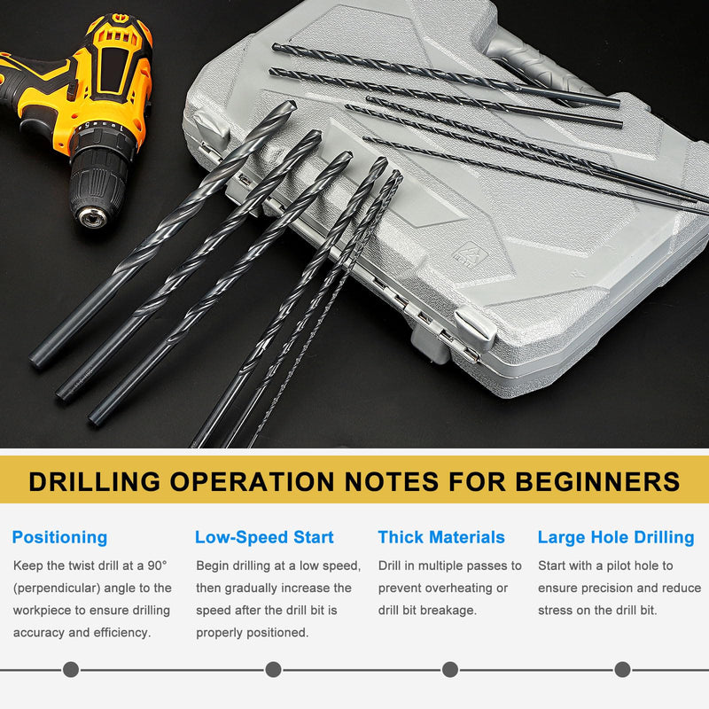 PATIKIL 10mm Extra Long Drill Bit, Length Straight Shank M2 High-Speed Steel 135° Nitriding Black for Stainless Steel Hard Metal 2