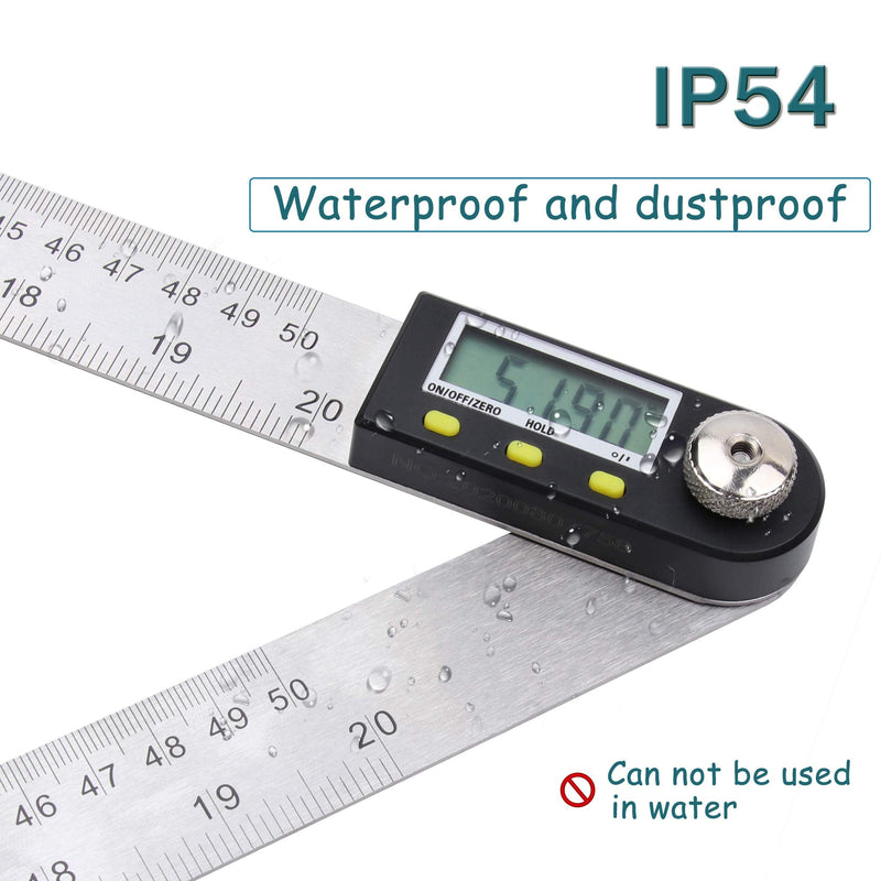 Delgada 20 inch/500mm Digital Angle Ruler and Stainless Steel Digital Angle Finder or Digital Protractor with Zeroing and Locking Function Battery Included 500mm Angle Ruler