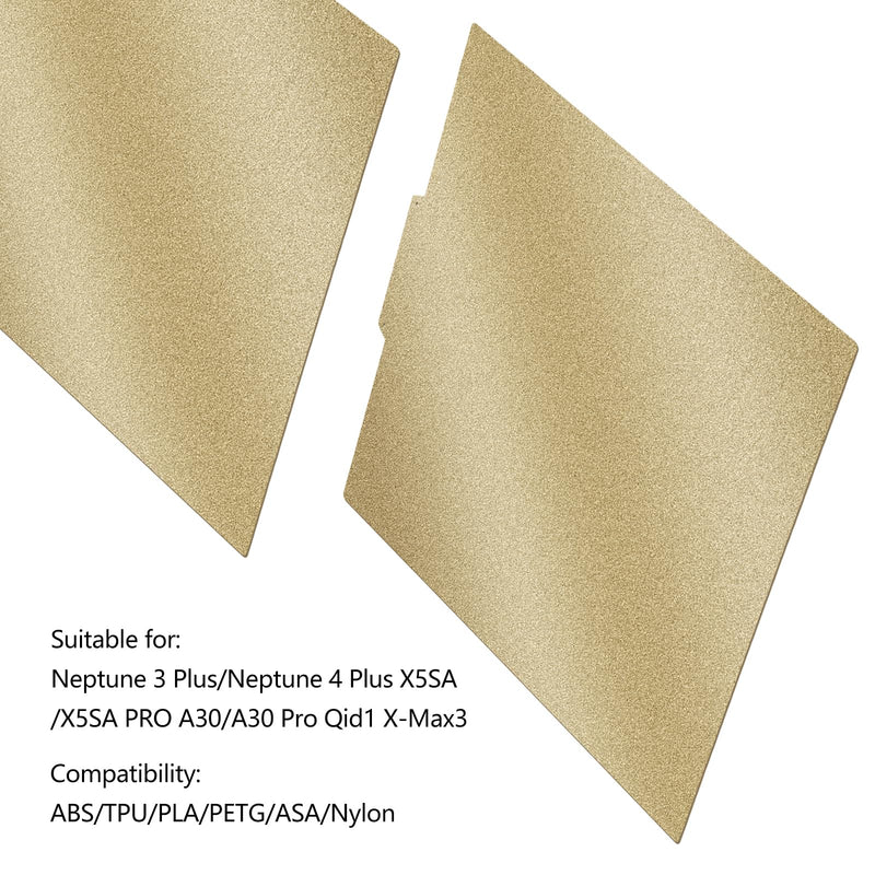 PEI Build Plate for Neptune 3 Plus/Neptune 4 Plus, 330 x 330mm Double Sided Textured Steel Sheet No Sticker Base, Spring Removable Flexible Print Bed for X5SA/X5SA PRO A30/A30 Pro Qid1 X-Max3
