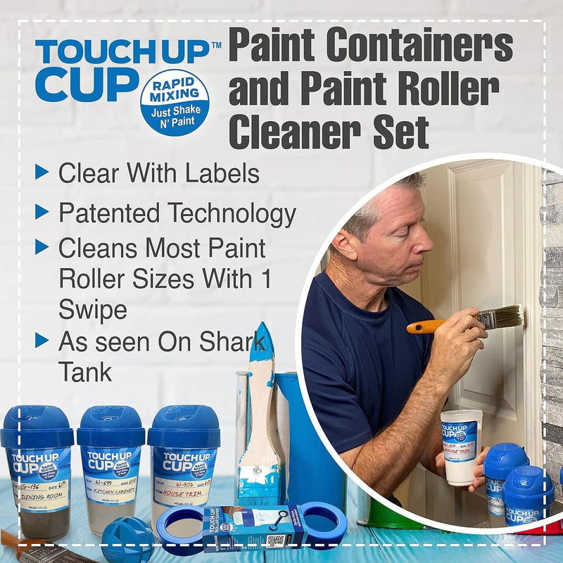 Touch Up Cup Empty Plastic Paint Storage Containers with Lids for Leftover Paint, Touch Ups, As Seen On Shark Tank Products, 13 oz, Pack of 3 3 Cups (Pack of 1)