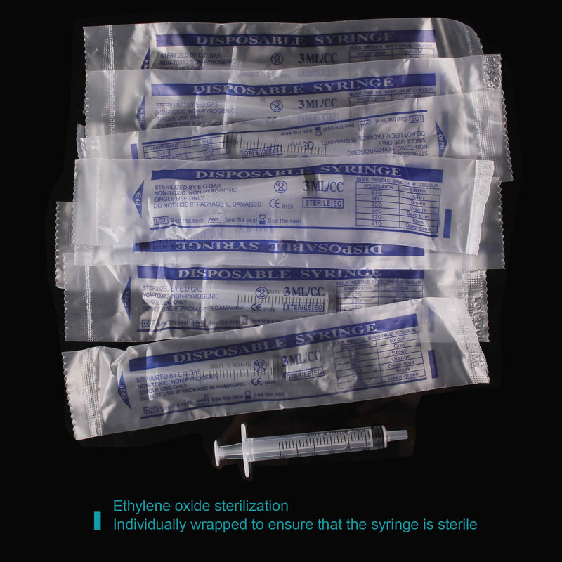 3ml Syringe Without Needle - 3 ml Small Plastic Syringes Sterile Individually Packed with Cap for Lab Medicine Student Measuring Liquid and Pet Dog Cat Baby Feeding Oral Colostrum ( 60 Pack 3cc /ml ) B- 3ml-60Pack