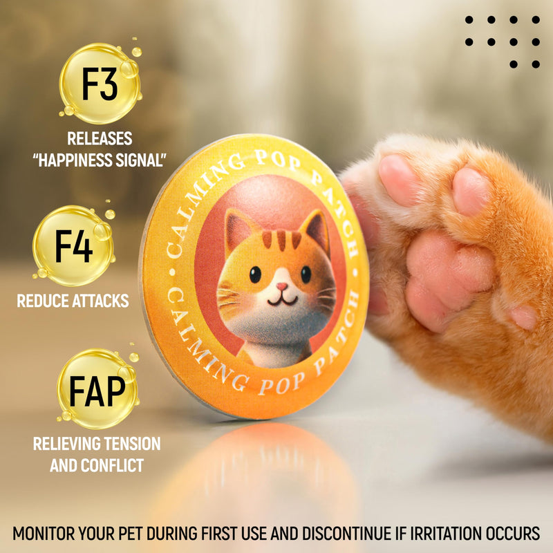 Granatan Calming Pop Patch for Cat Travel, Pheromone Diffuser for Cats, Reduces Anxiety and Stress-Related Behaviors, for Carrier, Vet Visits, Pet Travel Support, Long-Lasting, No Electricity Needed