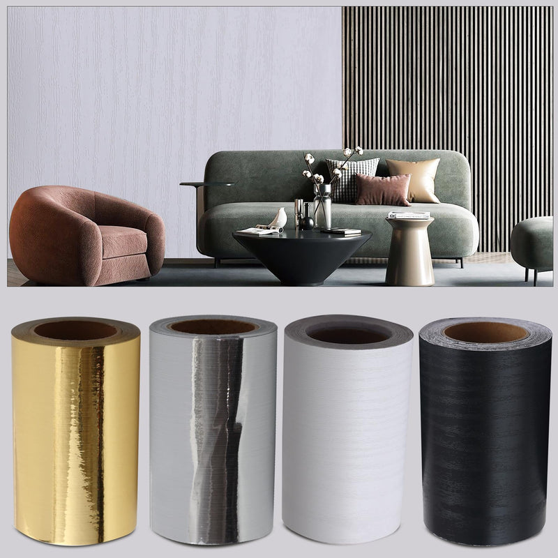 Peel and Stick Wallpaper Border Mirror Edging Tape Sticker for Bathroom Kitchen Table Decoration (Brushed Gold, 32.8ft x 3.9in) Brushed Gold