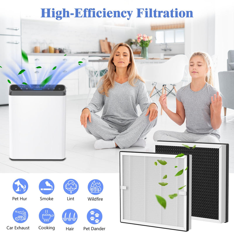 2 Packs Europa Replacement Filters Compatible with Afloia Europa Air Cleaner Purifier, 3-in-1 Filtration of Pre-Filter, Main Filter and Activated Carbon Filters 2 Packs
