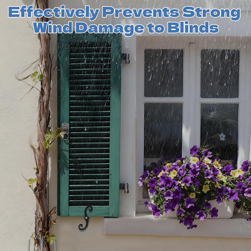Rainmae 8 Pack S Style Shutter Dogs Hardware, 6.3 Inches Decorative Shutter Dog Holders with Screws, External Shutters Tieback for Exterior Decorative Shutters, Black
