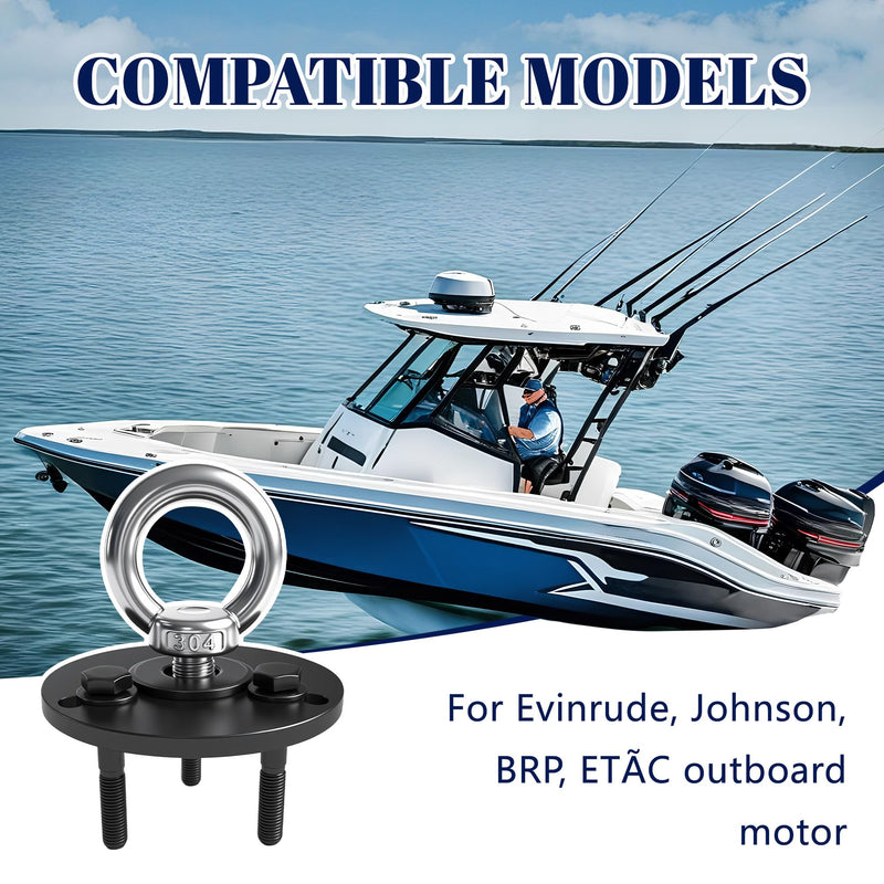 Outboard Engine Lifter Ring Tool with Adapter and Ring Fits for Evinrude Johnson BRP ETEC Outboard Motor