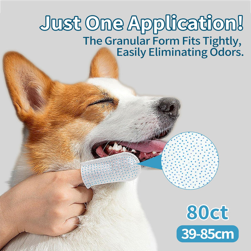 DR.EASY Upgraded Blue Dot Breath Freshener Dental Finger Wipes 80ct for Dog & Cat,Cleaning Pet Teeth Smoothly,Help Wipe Away Plaque&Tartar, No Added Harsh Chemicals No Brush Formula white