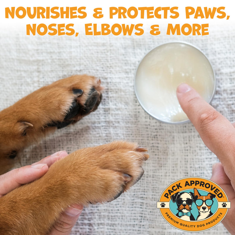 Pack Approved All-in-One Balm - Moisturizing Elbow, Nose & Paw Balm for Dogs - Dry Nose and Cracked Skin Relief - Lick-Safe and All-Natural with Coconut Oil, Avocado Oil, & Shea Butter for Dogs - 2oz