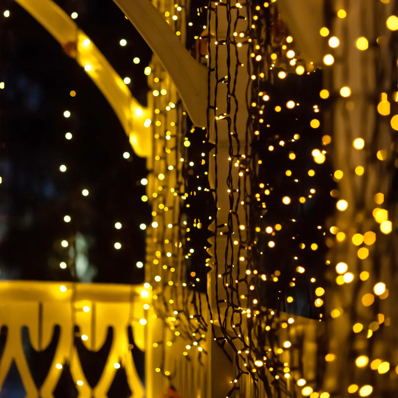 2 Pack Solar String Lights for Outside, 72FT 200 LED Solar Christmas Lights Outdoor with 8 Lighting Modes, IP65 Waterproof Solar String Lights Outdoor for Garden Party Tree Decor,Warm White Warm White