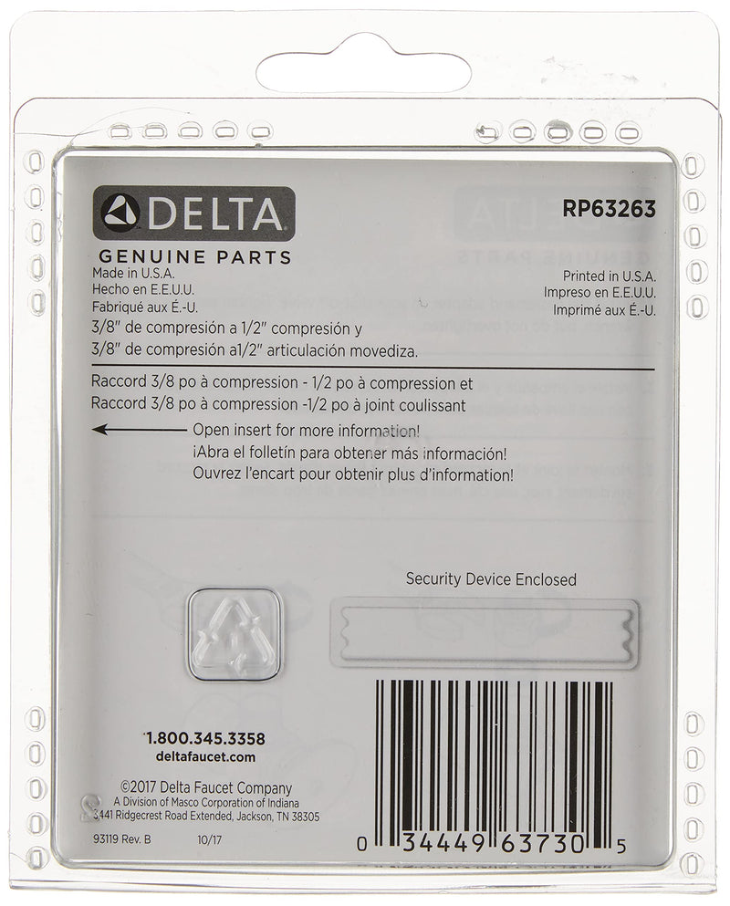 Delta Faucet RP63263, Chrome,1/2' x 3/8' 7/8" Black