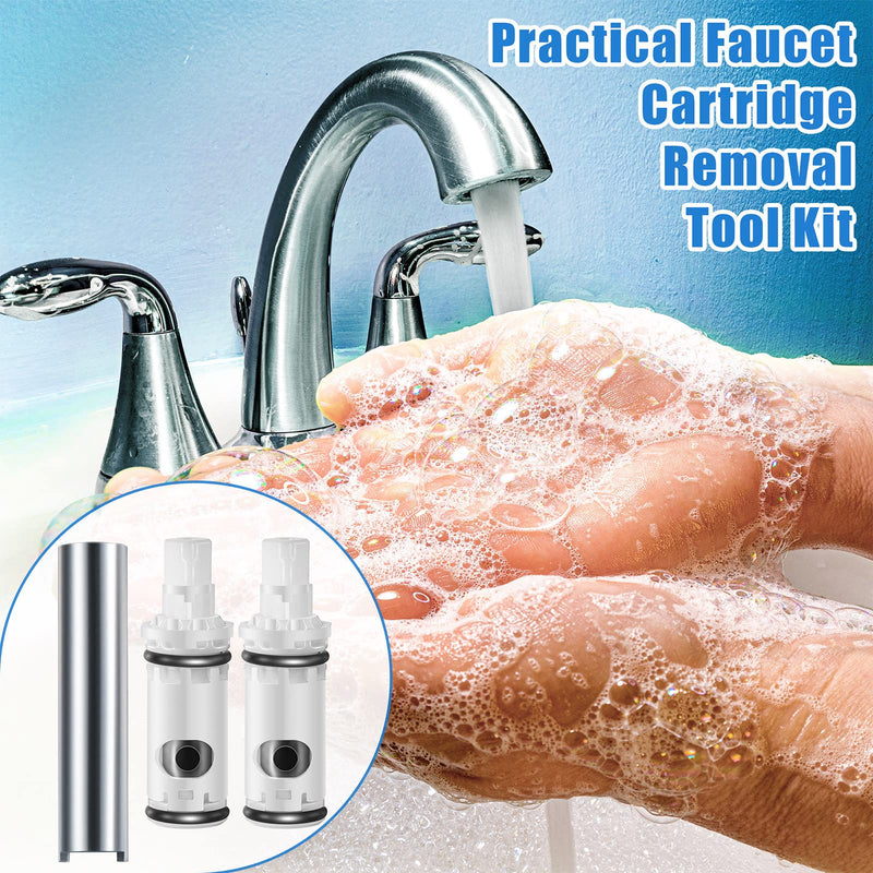 Enhon 3 Pcs Faucet Cartridge Replacement Kit Compatible with Moen 1224 1224B Cartridge Retainer Removal Tool/Moen 14272 for Double Handle Tub Shower, Faucet Cartridge Bathtub Valve Repair