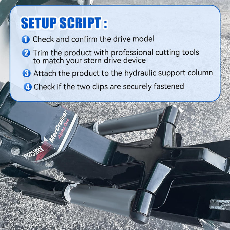 2PCS Stern Drive Trim Cylinder Trailering Clips, Cuttable Cleavable Trim Trailer Clip, Take Stress Off Hydraulic System, Keep Outdrive Supported, Prevent Damage from Jolts on Trailer, Grey