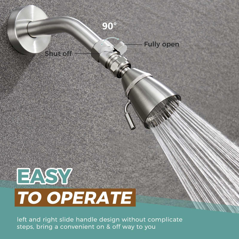 Shower Valve, Aomasi Brass Construction Water Flow Restrictor High Pressure Controller Universal Handheld Shower Hose Bidet Sprayer Switch with Lever Handle Brushed Nickel
