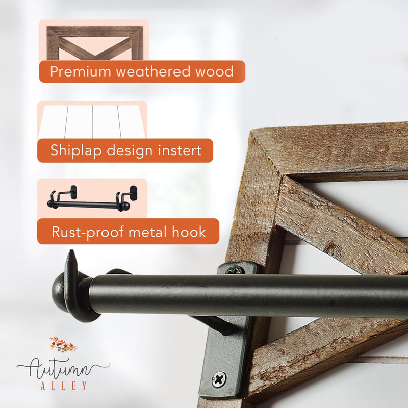 Autumn Alley Farmhouse Shiplap Toilet Paper Holder - Barn Door Farmhouse Elegance for Your Bathroom - Enhance Your Space with Rustic Coastal Bathroom Accessories, Rustic Charm, Unique Shiplap