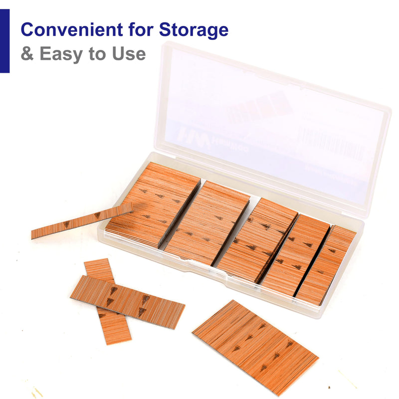 HAMWOO 7000 pcs 23 Gauge Pin Nails, Headless Pinner Nails, 7 Sizes Assorted 3/8 Inch to 1-3/8 Inch for Molding Cabinetry Building,photo frame,handicrafts Assembly (Red)