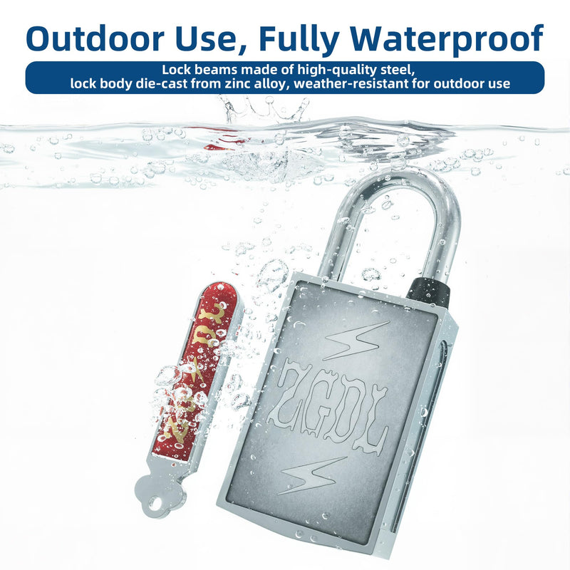 Keyless Hole Magnetic Padlock， 30mm Outdoor Weatherproof Lock， Waterproof Rust Proof Anti-Pry Combination Lock for Gates， Sheds， Toolbox， Fence， Cabinets & Storage