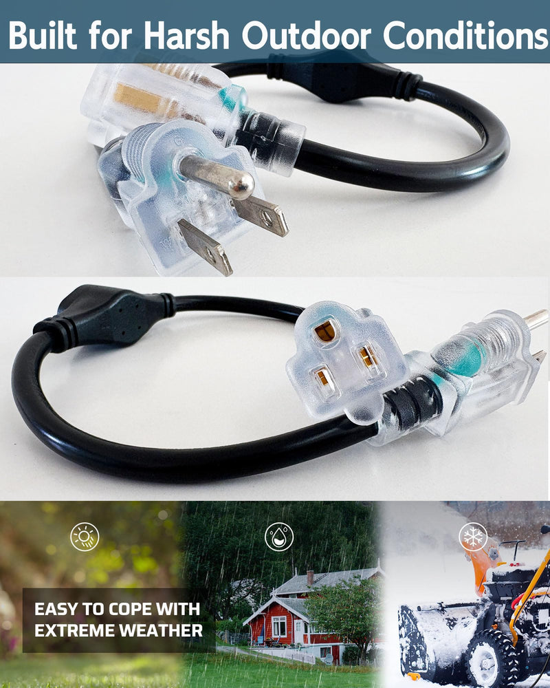 Thermostat Extension Cord – Outdoor Thermostat Plug Heat Tape Thermostat 120V 15A, 37°F On / 50°F Off, Compatible with Roof & Gutter Heat Cables and Pipe Heat Tape