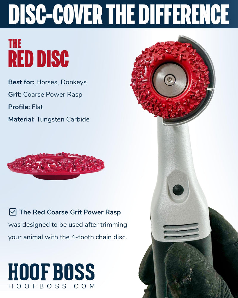 Red Coarse Grit Dome Power Rasp Disc - Heavy-Duty Hoof Trimming for Tough Hooves - Ideal for Goats, Horses, Sheep, Pigs & Cattle - Durable Replacement Disc for Hoof Boss Electric Tools