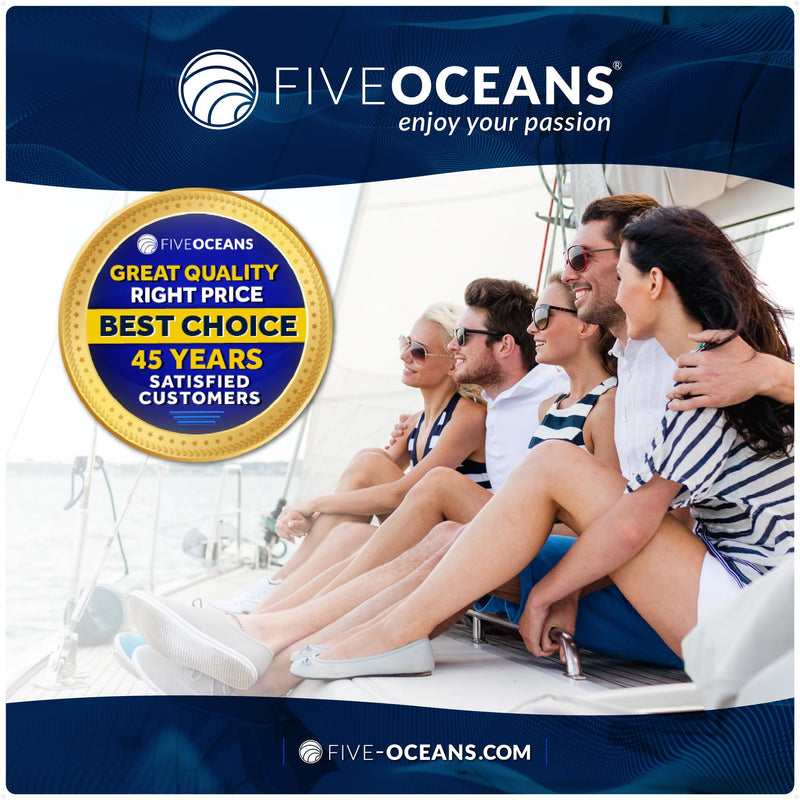 Five Oceans 4 Ft Outboard Safety Cable 3/16" with Snap Hook - Vinyl-Coated Steel - Security Cable for Boat Engine Brackets - FO4976