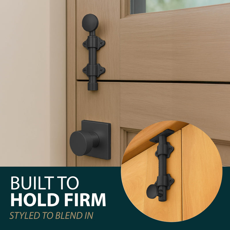 Mega Handles Dutch Door Bolt - 4 Inch Heavy Duty Slide Bolt Latch, Easy to Install Slide Latch for Dutch Doors, Suitable Slide Bolt for Toy Boxes, Cabinets, Pantry Doors and More - Matte Black 1 Pack