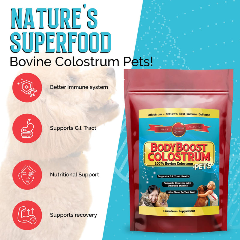 Bovine Colostrum for Dogs and Cats, Organic Immune Support Supplement for Allergy and Itch Relief, Grass Fed Colostrum Powder for Pets, Dog Gut Health, All Ages, 8 oz 8 oz Pet - PawsPlanet Australia