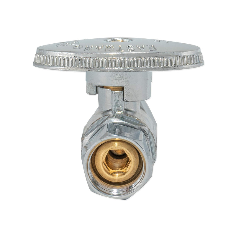 Eastman Retrofit Quarter Turn Stop Valve, 3/8 Inch OD x 3/8 Inch Female Compression, Chrome Plate, 10734LF