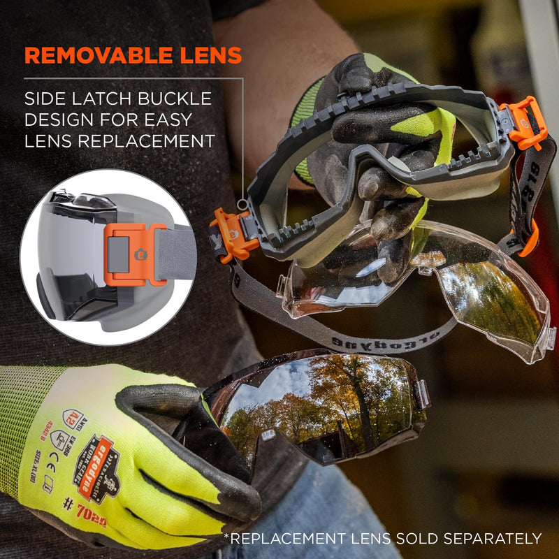 Ergodyne Skullerz MODI Protective OTG Safety Goggle, Indirect Venting, Anti Fog, Scratch Resistant