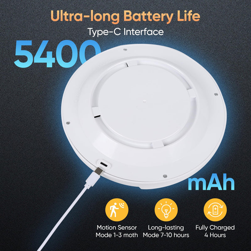 Rechargeable Motion Sensor Ceiling Light: Indoor LED Wireless Ceiling Light with Remote - Cordless Motion Activated Ceiling Lamp with Timer for Closet Hallway Bedroom (Rechargeable) Rechargeable