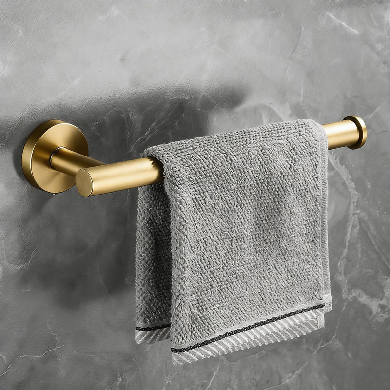 SEIDO Bathroom Toilet Paper Holder Gold, 304 Stainless Steel Hand Towel Bar Wall Mount, 6.5" L Kitchen Paper Towel Holder, for Kitchen, Bathroom, Hallway, Brushed Gold, 6.5 Inch 6.4Inch