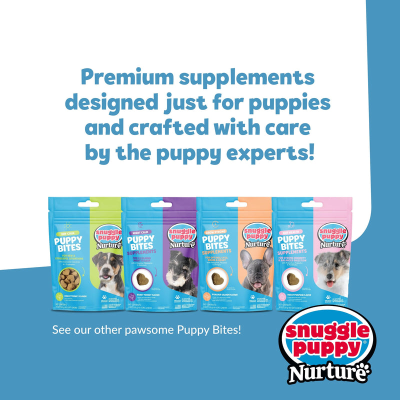 Snuggle Puppy Puppy Bites Gut Health Supplement - Dog Probiotics & Prebiotics for Gut Health - Pet Supplement and Supplies for Dog Health - Dog Digestive Health Support - 60 Soft Chews - PawsPlanet Australia
