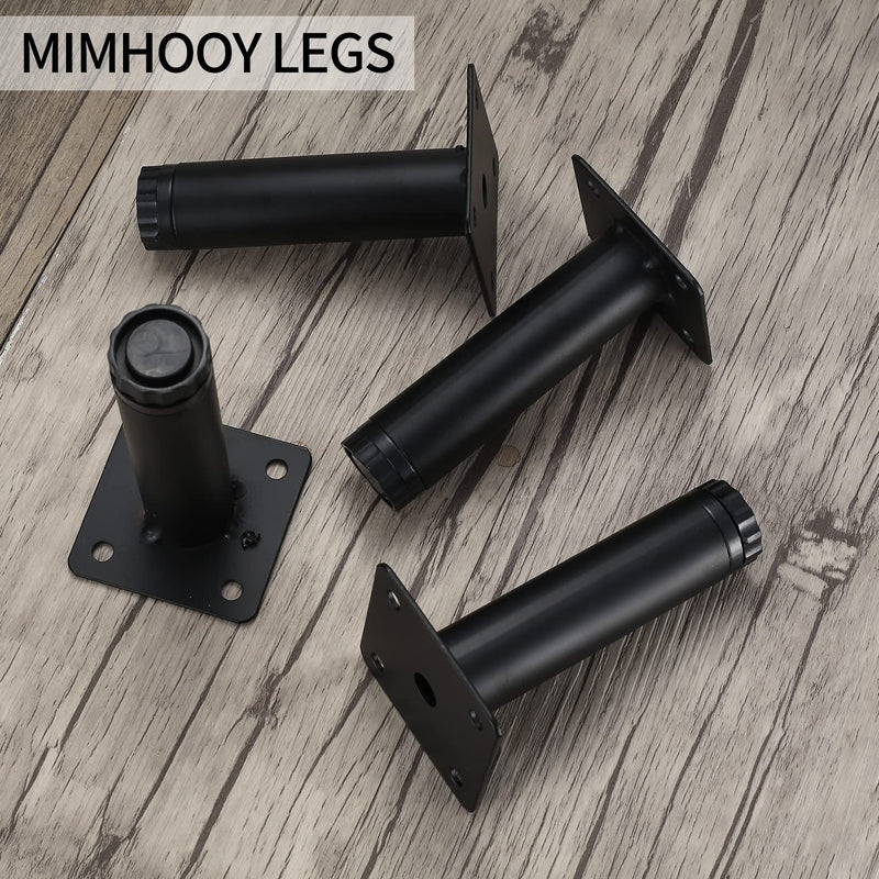 4 Pcs Furniture Legs, Metal Cabinet Legs, 6 inches/15 cm Adjustable Furniture Support Feet for Kitchen Shelves Sofa Table Chair Desk Cupboard Furniture Adjustable Legs Feet Foot 15cm/6"