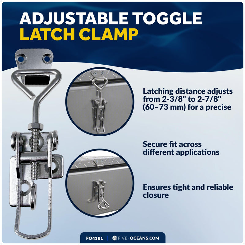 Five Oceans Toggle Latch Clamp - Adjustable Latch, Marine Locker Clamp Latch, Anti-Rattle Latch Fastener Clamp 1
