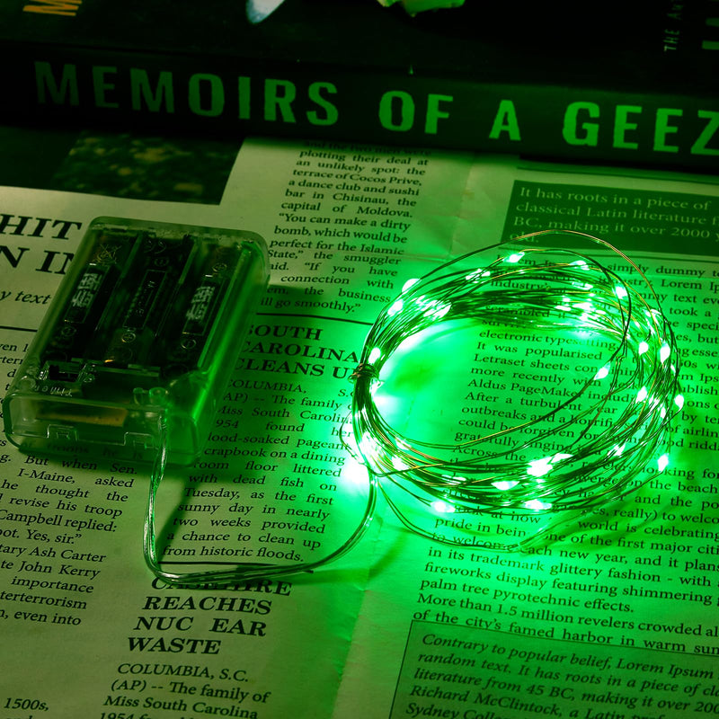1 Pack 16.4ft Battery Operated String Lights with Timer, Green with Synchronized Twinkle Mode, Fairy Lights Battery Powered, 50 LEDs, Idea for Christmas Bedroom Party Wedding 1 Pack-Upgrade