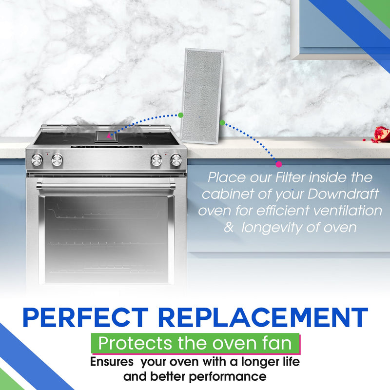 Downdraft Stovetop Filter Replacement for 71002111 Jenn Air Filter Downdraft 15.6” x 6.4” - Range Oven Filter Fits Into Jennair Downdraft Filter Vent and Protects the Stove Fan 6.4" x 15.7" x 0.2"