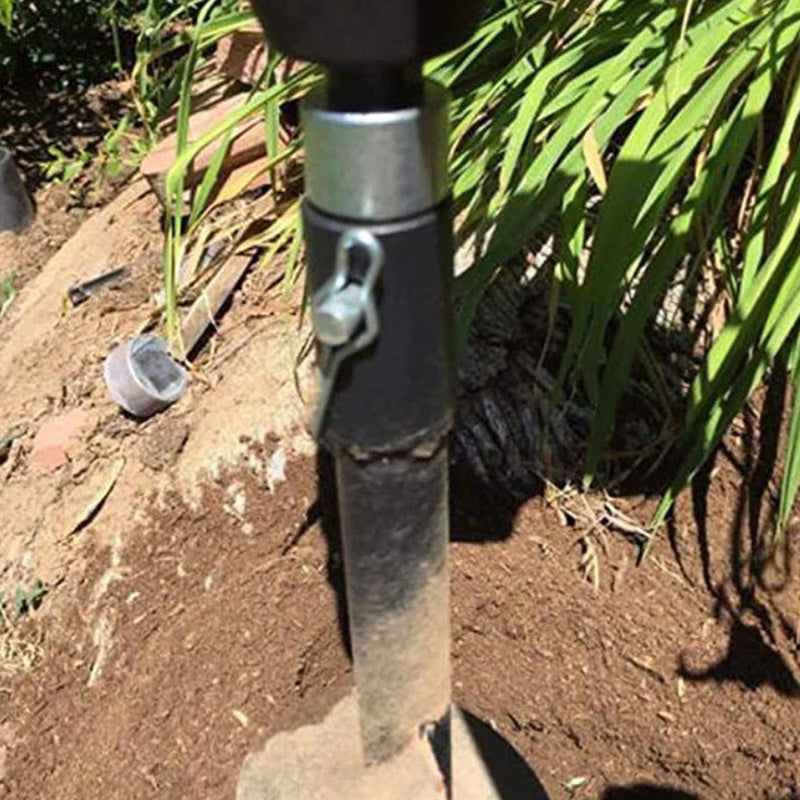 Auger Adapter 1 to 3 Drill Adapter Electric Drill to Ground Drill Conversion Carbon Steel Round Chuck 2 Pits 2 Slots Garden Auger Drill Connector Garden Tools