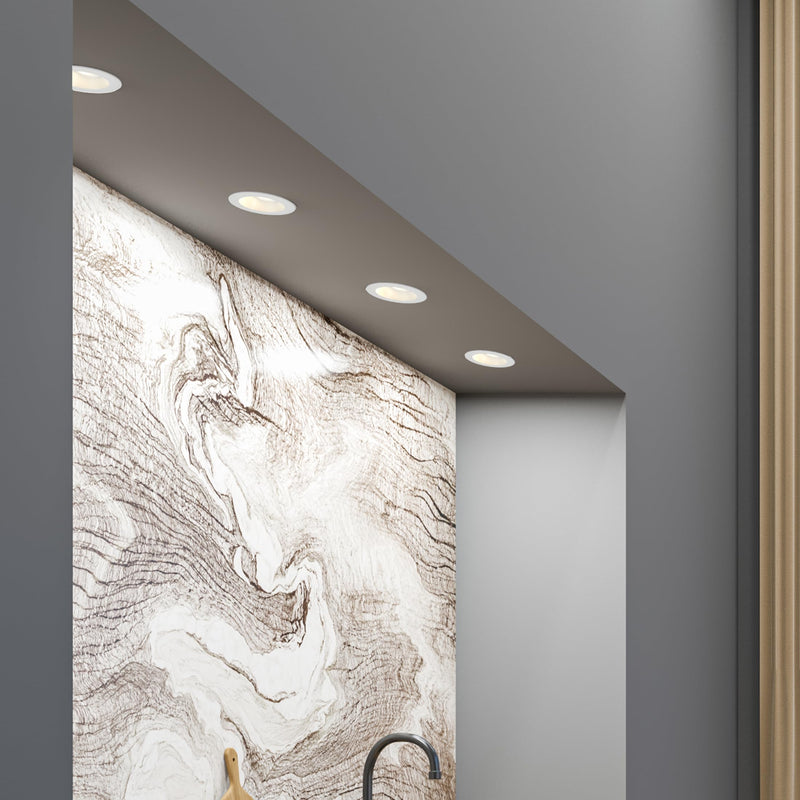 Maxxima 4" Anti-Glare LED Gimbal Downlight, 1100 Lumens, 5 CCT, White Trim | Adjustable Color Selectable 2700K/3000K/3500K/4000K/5000K, 360° Rotation, Dimmable Recessed Fixture, 90 CRI, J-Box Included