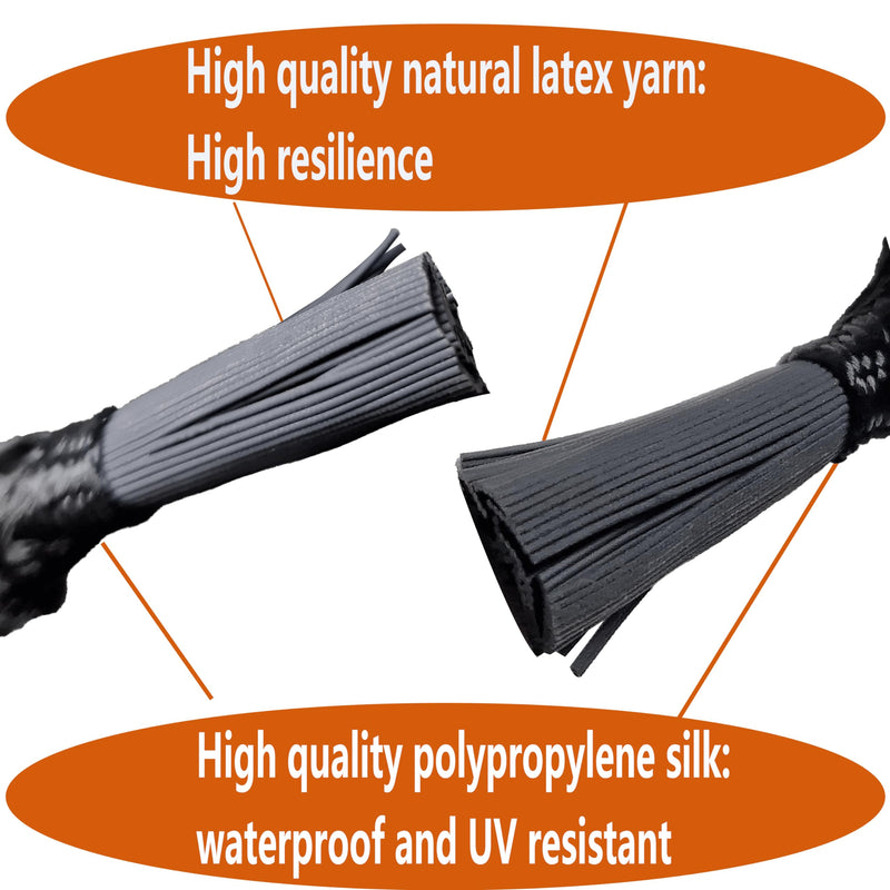 30-Piece Ball Bungee Cords, A Bungee Cord with a Ball Comes in Three Sizes: 4 "6" 9", UV Resistant, Antioxidant, Secure Tie Down. (30, Black, White, Green) 30
