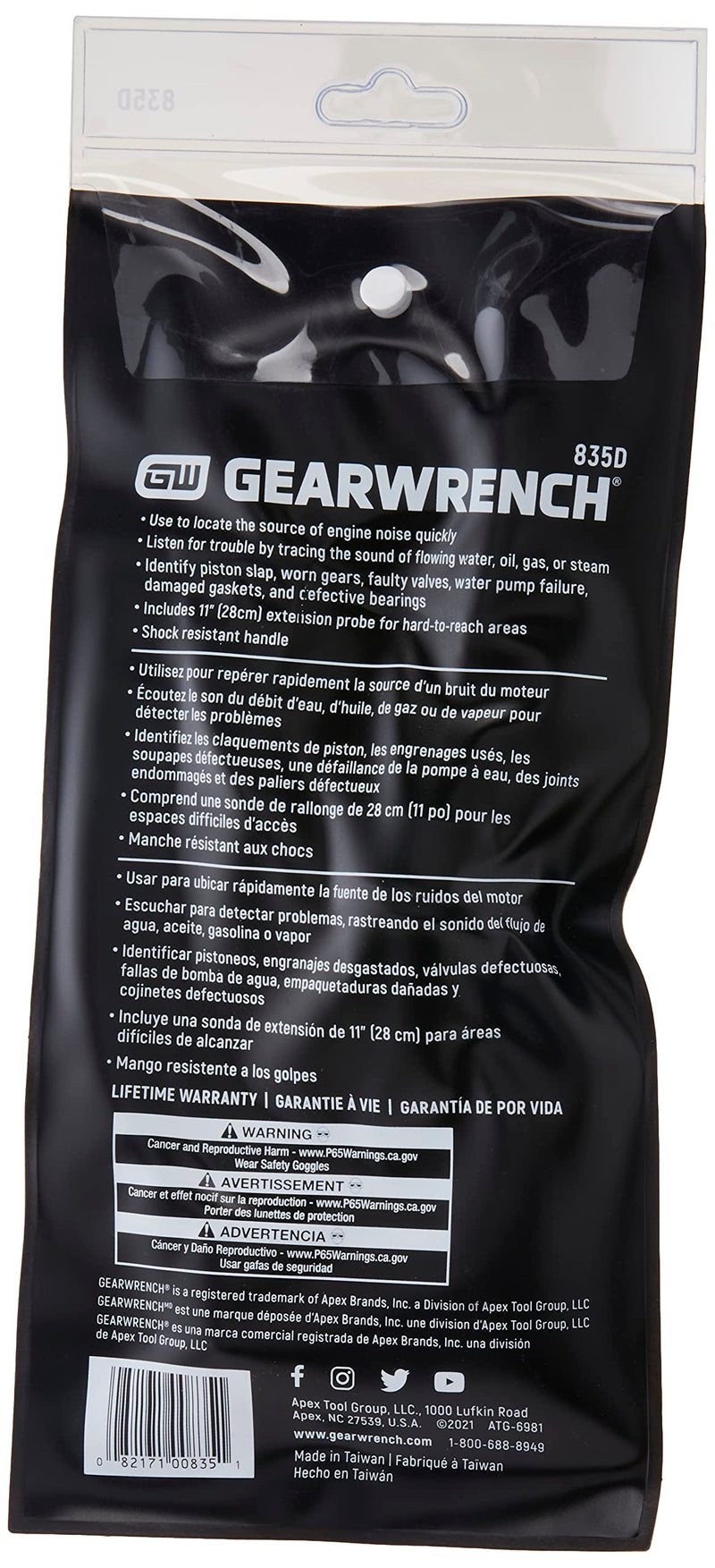 GEARWRENCH Mechanic's Stethoscope - 835D