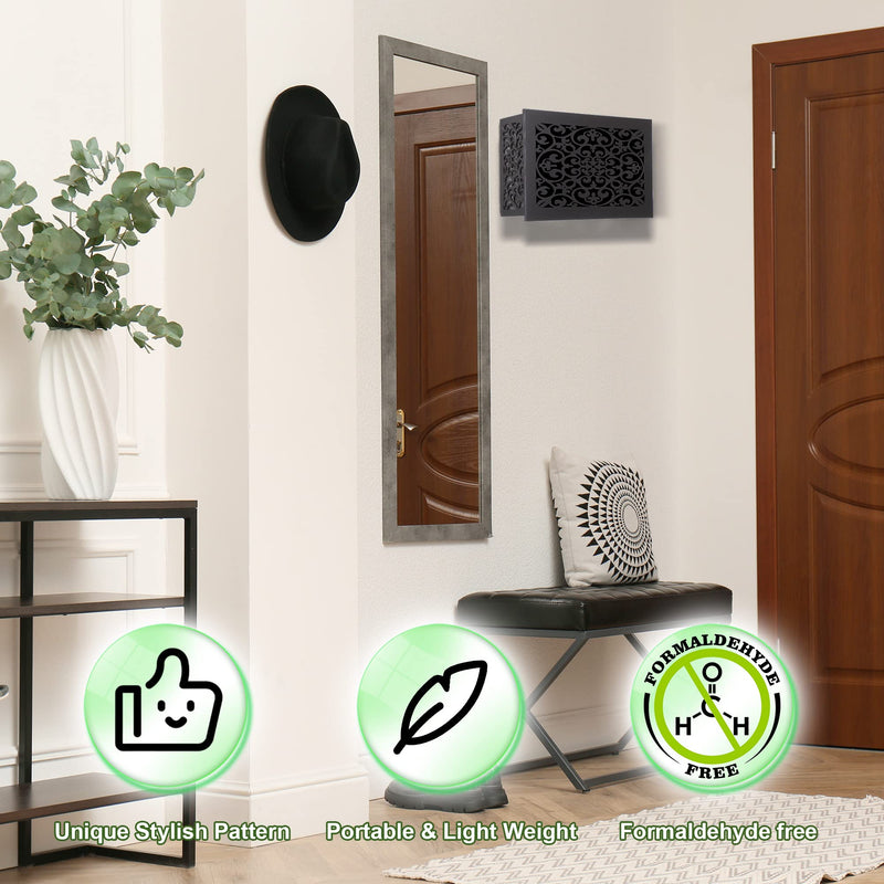 Saillong Doorbell Chime Cover Box Only, Wooden Doorbell Chime Box, Doorbell Chime Cover Box for Indoor Outdoor, with Extra Self Adhesive Tape, Easy to Install for Home (Dark Gray) Dark Gray