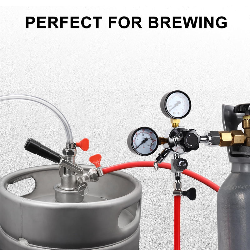 Kegerator CO2 Gas Line Beer Gas Line ID 5/16 Red Gas Line ID 3/16 Beer Line Beer Hose with 8PCS Hose Clamps for Home Brewing