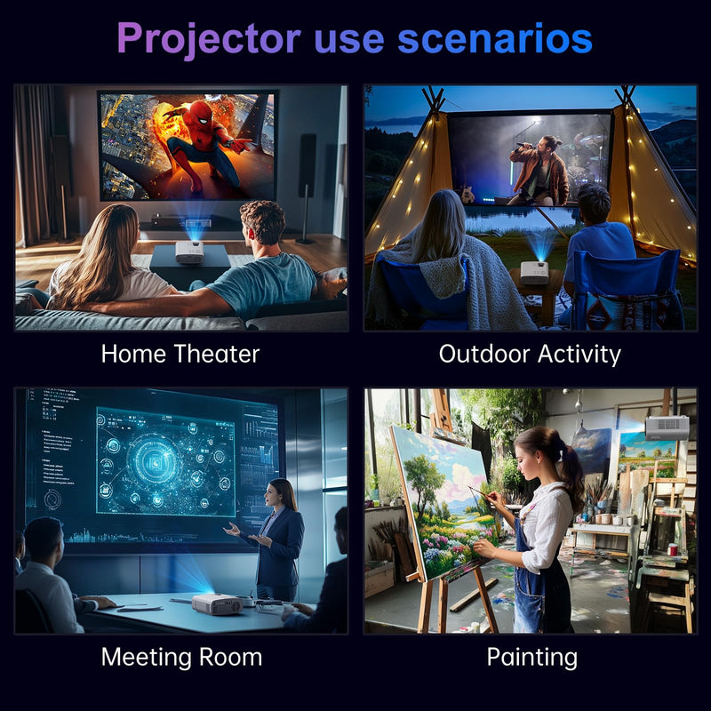 Pericat Portable Outdoor Projector - Upgraded 5G WiFi Bluetooth Compatible with Smartphone, HDMI, USB, AV, Fire Stick, PS5