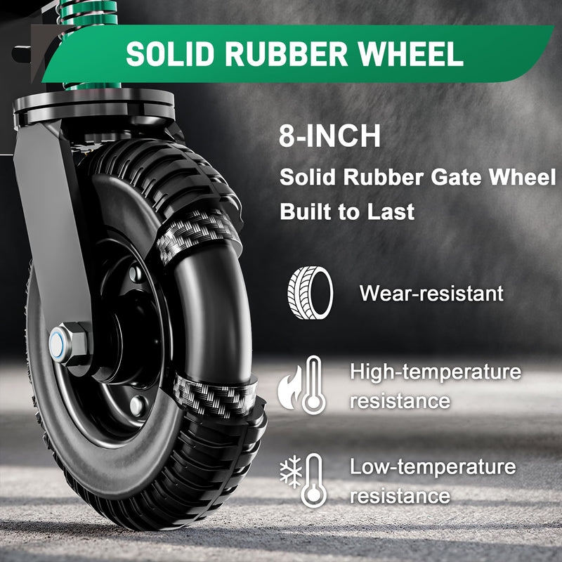 DAILYLIFE Gate Wheel, Heavy Duty 8-Inch Spring-Loaded Gate Wheels for Wooden & Metal Tube Gates, 700 lbs Capacity Caster with 360° Rotation, Includes Mounting Hardware