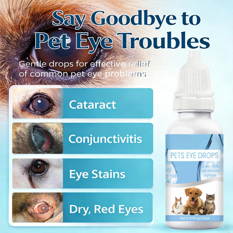 Callmynm Pet Eye Drops for Dogs & Cats, 2-Pack Daily Eye Cleaning and Soothing Care, Relieve Irritation & Dryness, Pink Eye & Allergies Symptoms, Eyes Tear Stain Cleaner with Gentle Formula