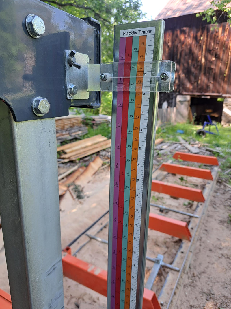BLACKFLY Timber Magnetic Sawmill Scale B | Universal Lumber Guide fits Woodland Mills | Removable Milling Ruler (1/2, 3/4, 1, 1-1/8")
